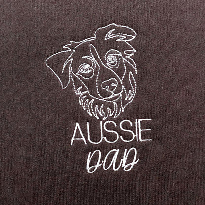 Personalized Australian Shepherd Dog Dad Shirt Embroidered Collar, Custom Shirt with Dog Name, Best Gifts For Australian Shepherd Owners