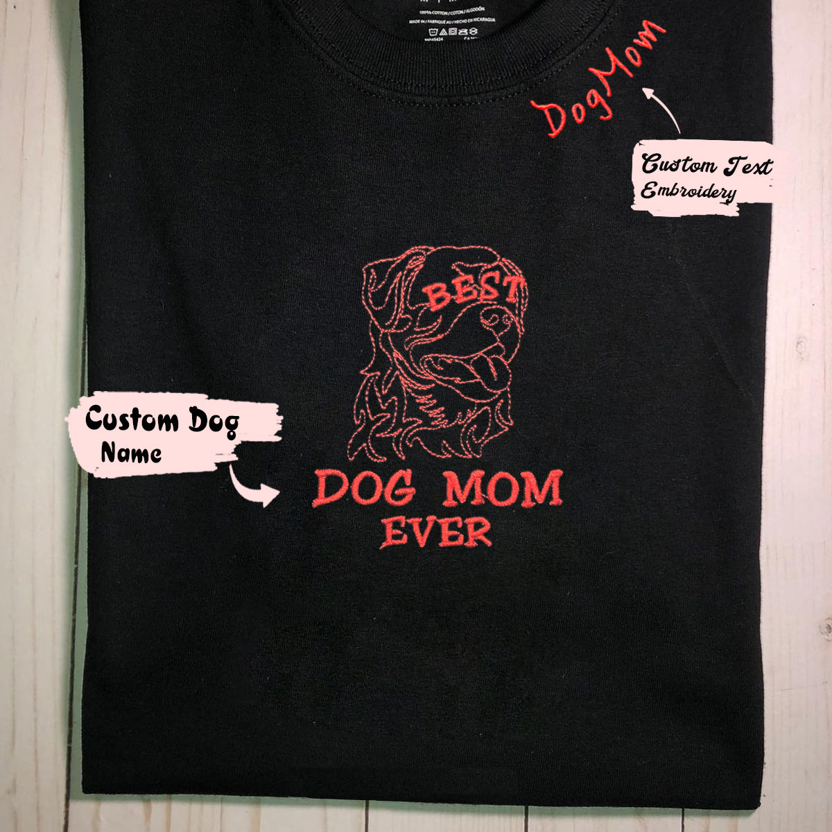 Geansaí Bróidnéireachta Cat Dubh nó Hoodie, Bronntanas Cat Dubh