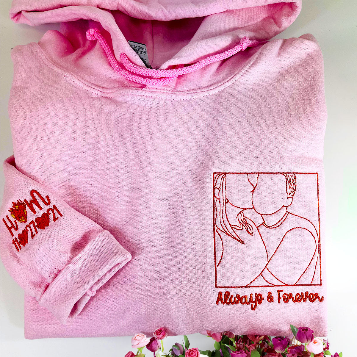 Personalized Best Friend Sweatshirt, Custom Embroidered Portrait Photo Sweatshirt, Hoodie