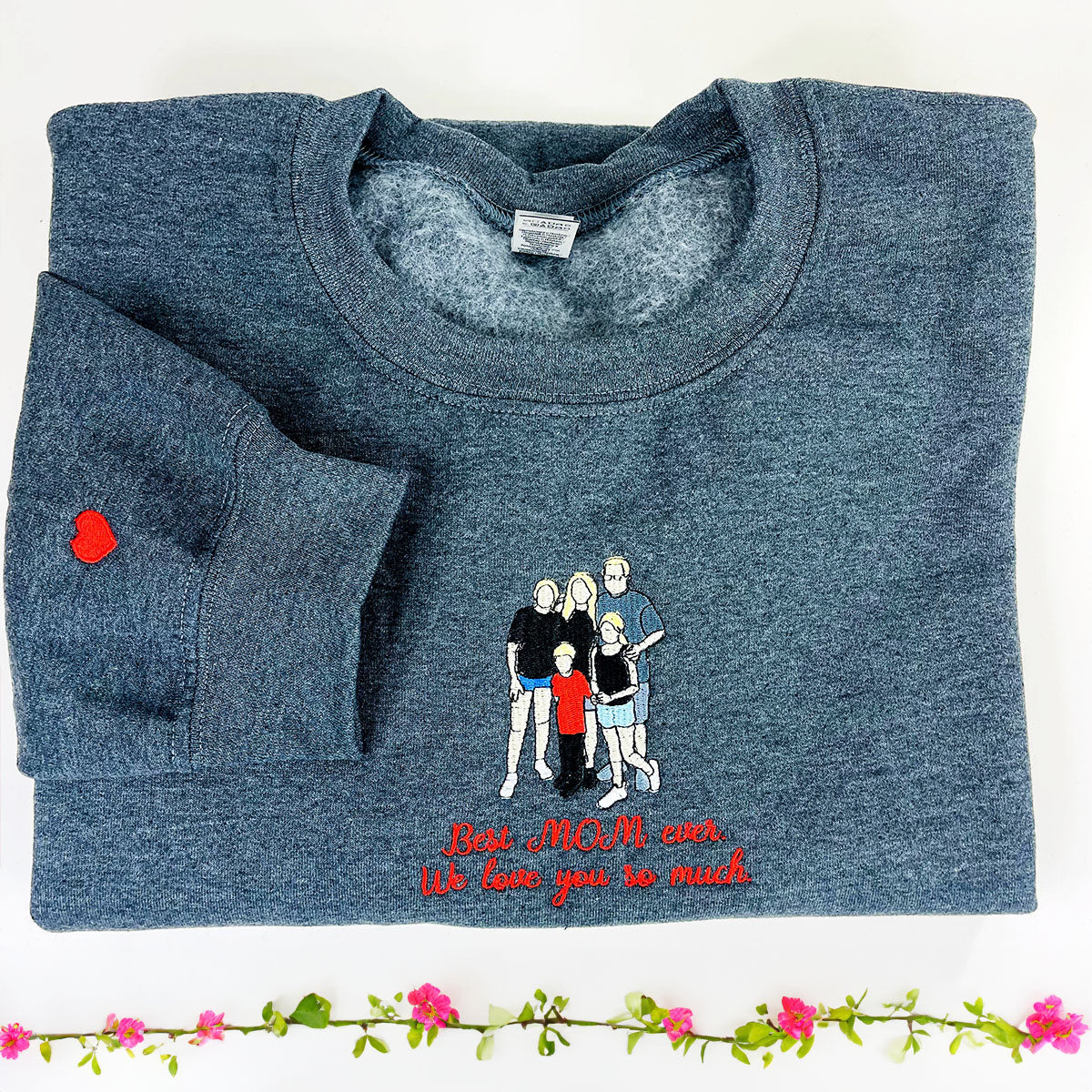 Personalized Best Friend Sweatshirt, Custom Embroidered Portrait Photo Sweatshirt, Hoodie