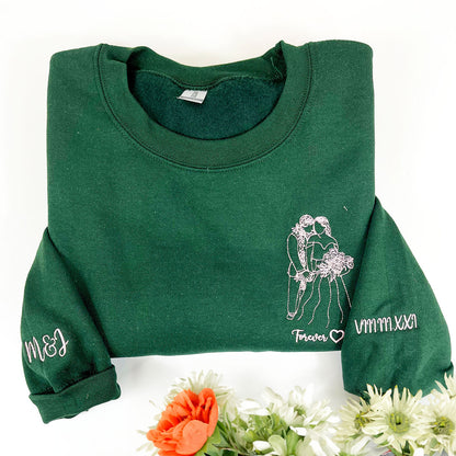 Personalized Best Friend Sweatshirt, Custom Embroidered Portrait Photo Sweatshirt, Hoodie