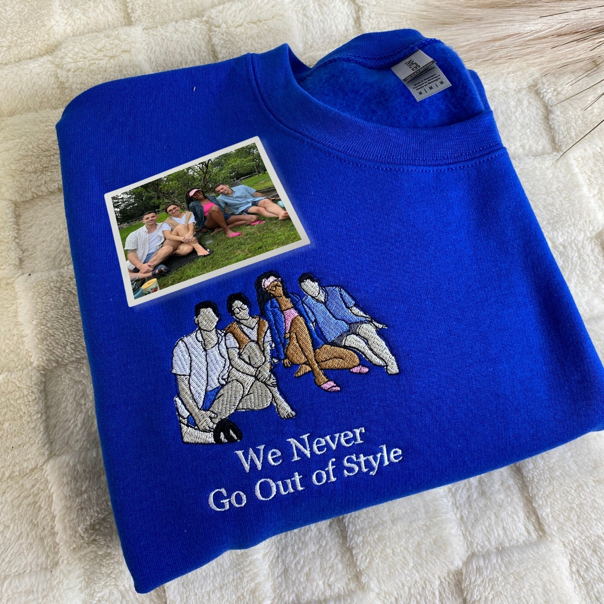 Personalized Best Friend Sweatshirt, Custom Embroidered Portrait Photo Sweatshirt, Hoodie