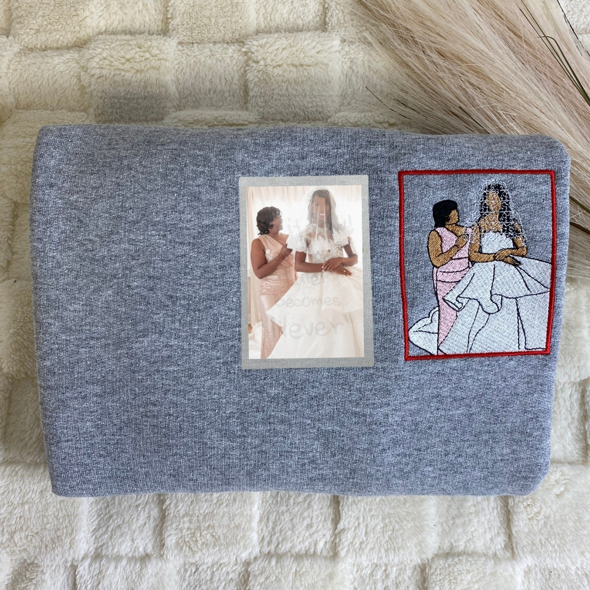 Personalized Best Friend Sweatshirt, Custom Embroidered Portrait Photo Sweatshirt, Hoodie
