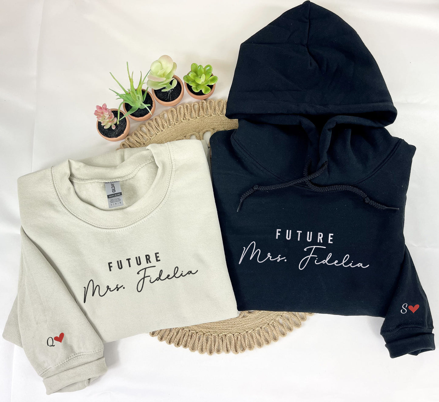 Personalized Engagement Gifts for Bride with Future Mrs Sweatshirt Embroidered