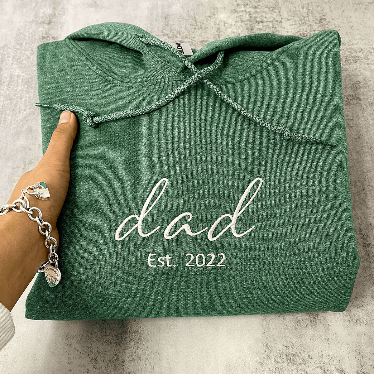 Personalized Fathers Day Hoodies or Sweatshirt with Embroidered Est 2023 2024 Any Year