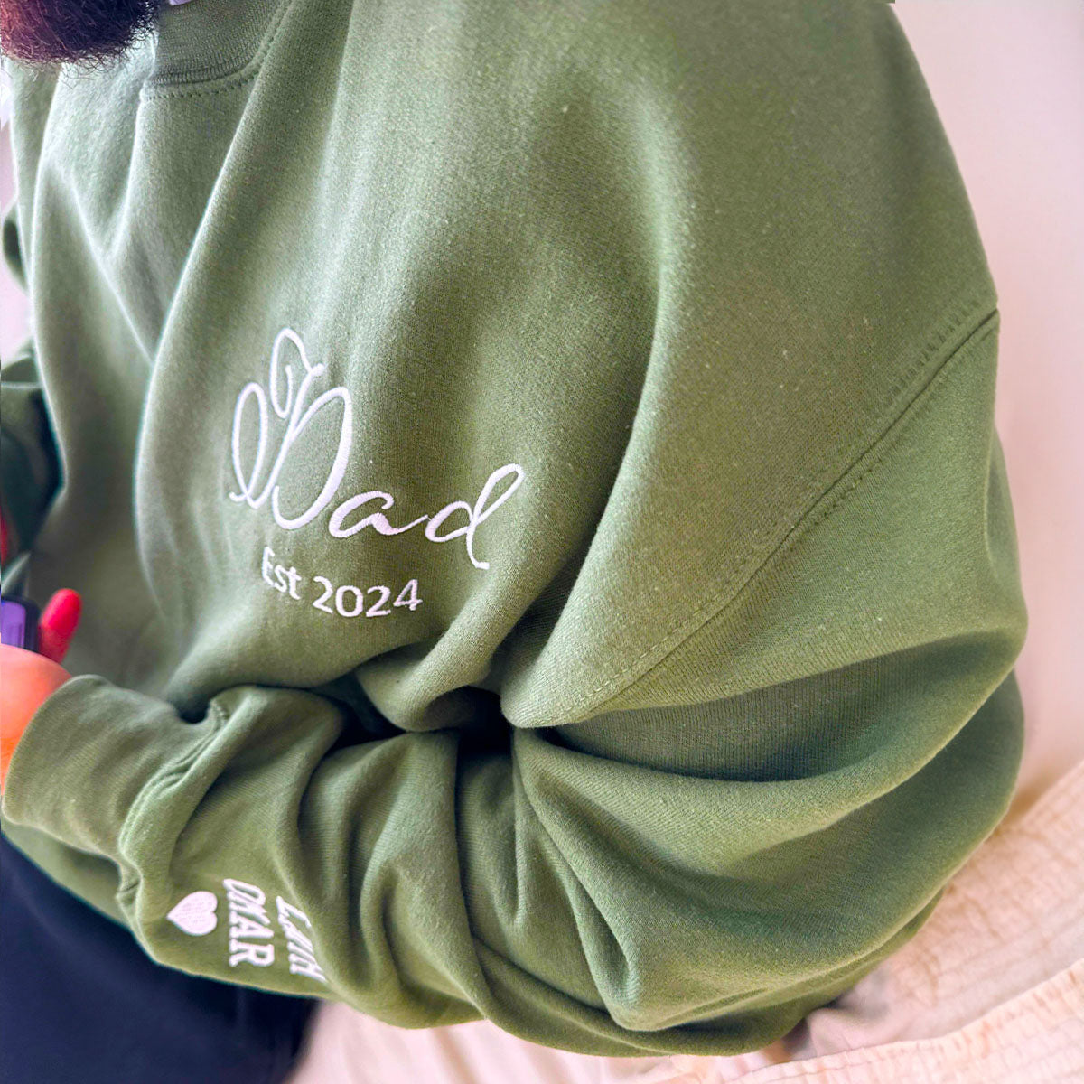 Personalized Fathers Day Hoodies or Sweatshirt with Embroidered Est 2023 2024 Any Year