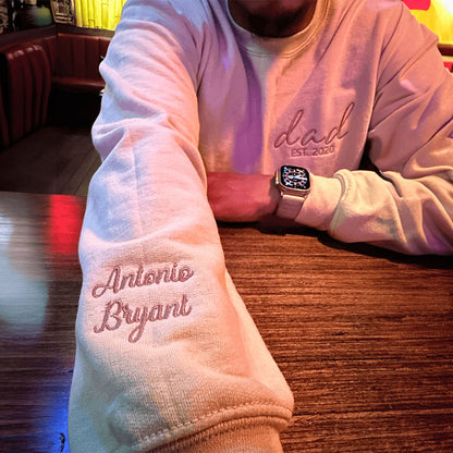 Personalized Fathers Day Hoodies or Sweatshirt with Embroidered Est 2023 2024 Any Year