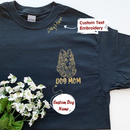 Personalized German Shepherd Dog Mom Embroidered Collar Shirt