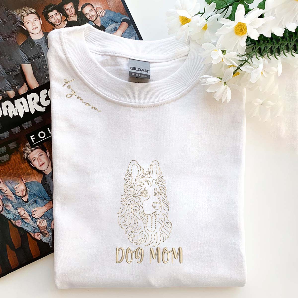 Personalized German Shepherd Dog Mom Embroidered Collar Shirt