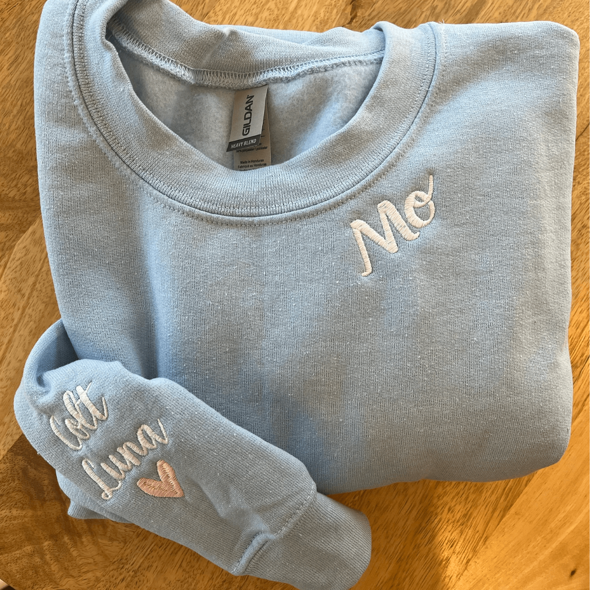 Personalized Gift for Momma with Embroidered Sweatshirt or Hoodie, Kids Names on Sleeve