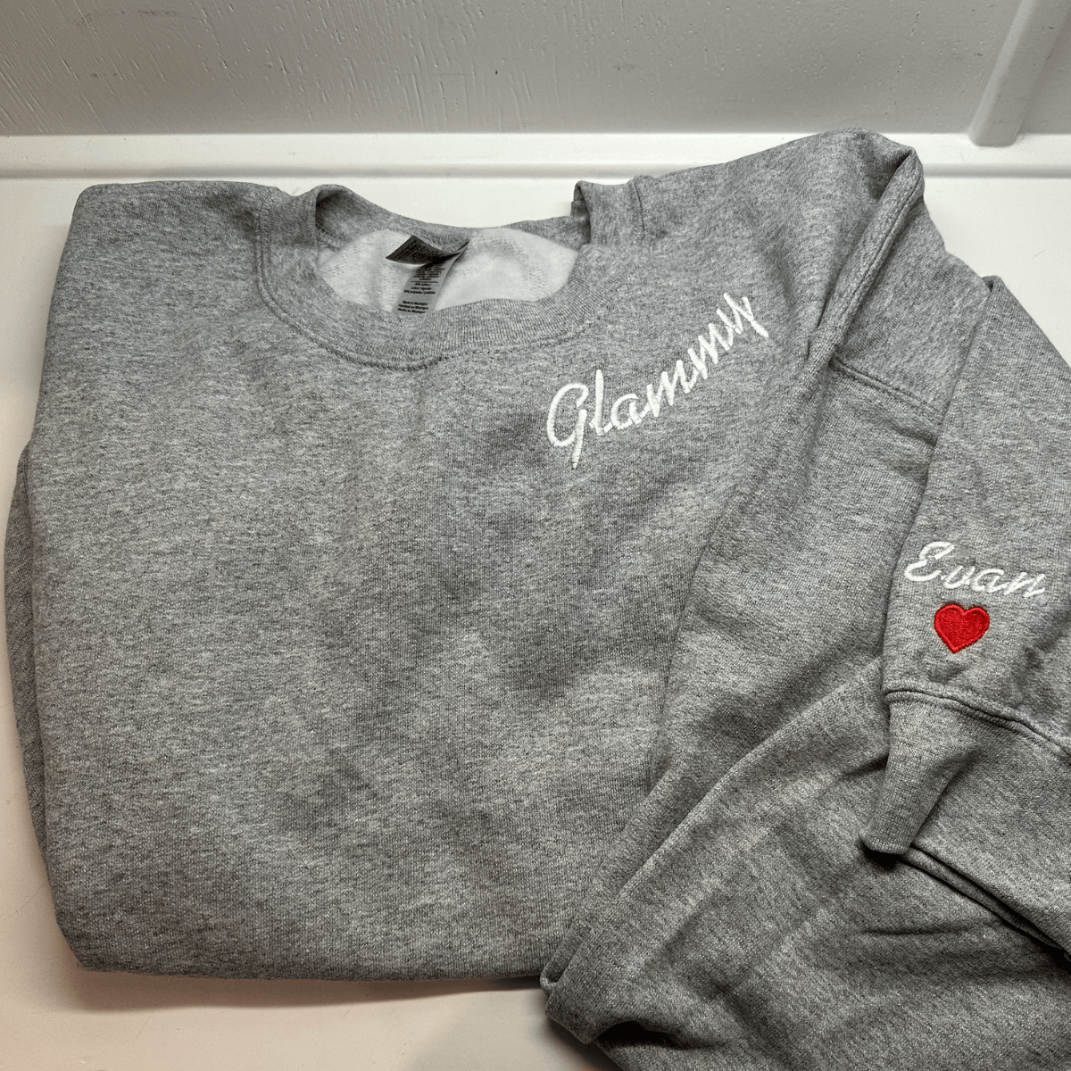 Personalized Gift for Momma with Embroidered Sweatshirt or Hoodie, Kids Names on Sleeve