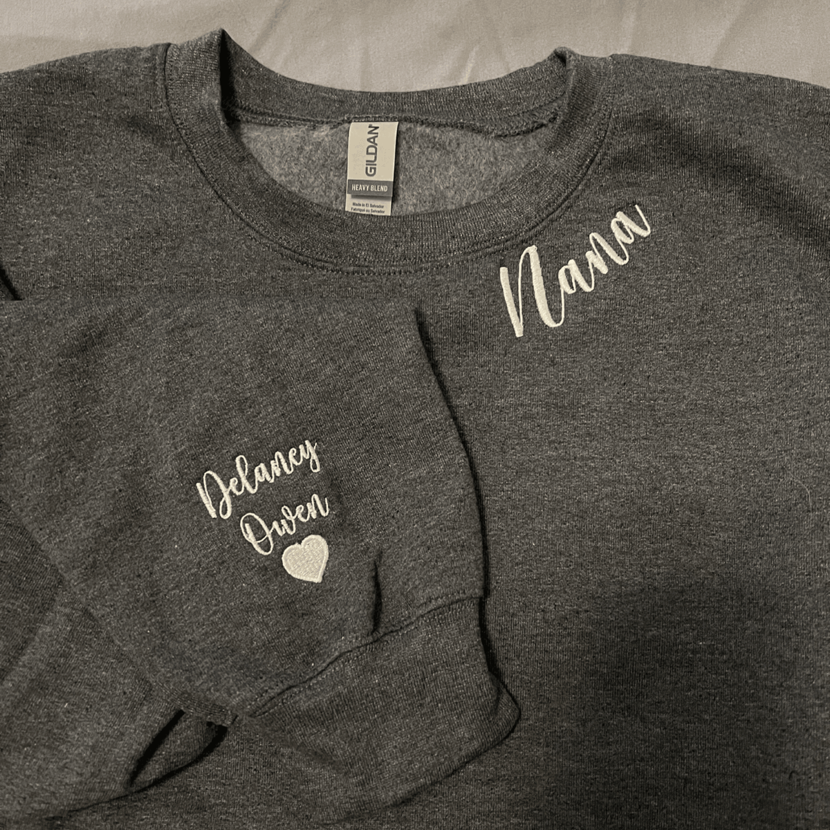 Personalized Gift for Momma with Embroidered Sweatshirt or Hoodie, Kids Names on Sleeve