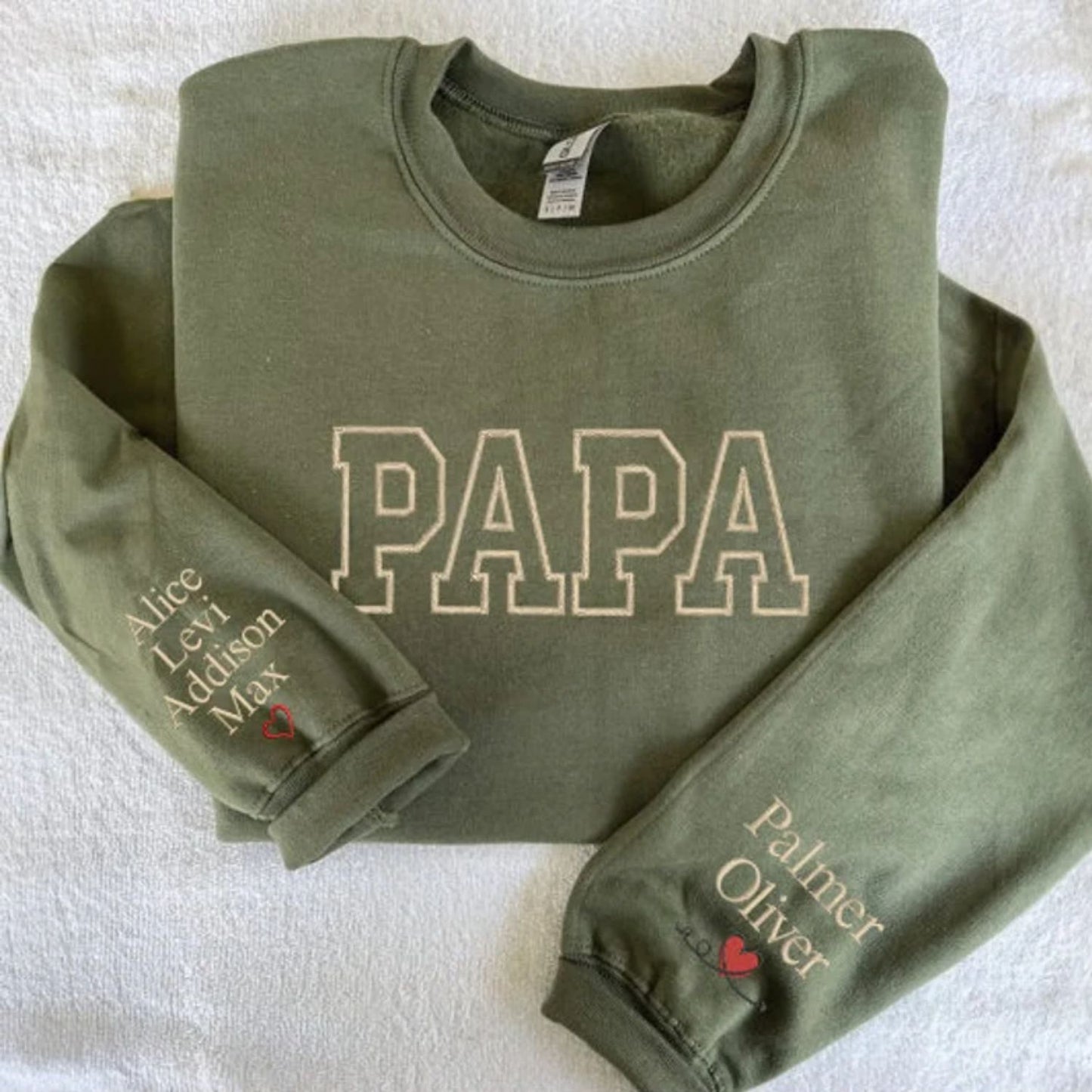 Personalized Gift for Papa with Embroidered Est Year Sweatshirt or Hoodie