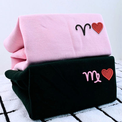 Personalized Gifts for Astrology Lovers with Embroidered Zodiac Sign Sweatshirt or Hoodie