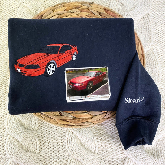 Personalized Gifts for Car Lovers Sweatshirt  Hoodie Embroidered from Your Photo
