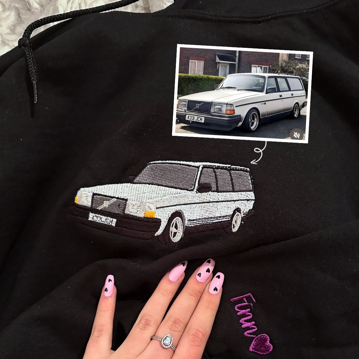 Personalized Gifts for Car Lovers Sweatshirt  Hoodie Embroidered from Your Photo