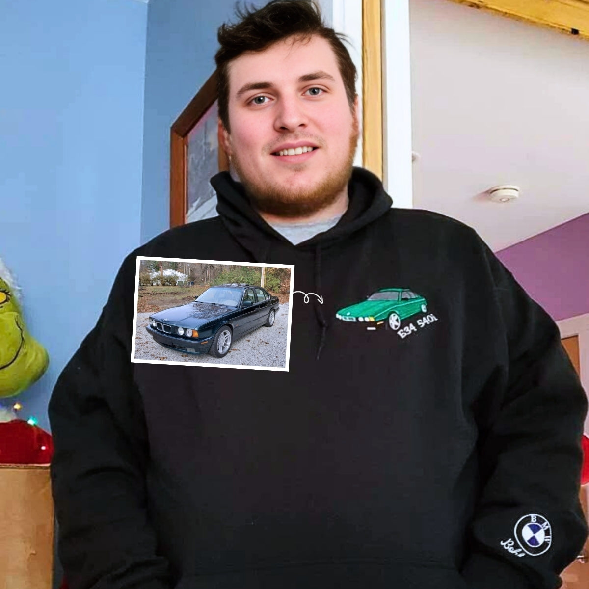 Personalized Gifts for Car Lovers Sweatshirt  Hoodie Embroidered from Your Photo
