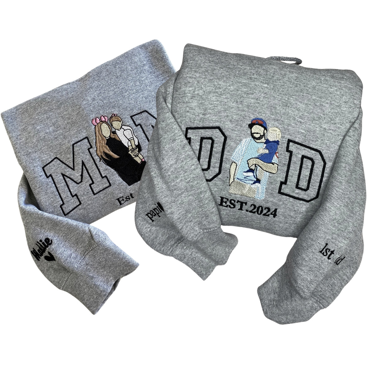 Personalized Gifts for Mom and Dad, Embroidered Photo Sweatshirt  Hoodie