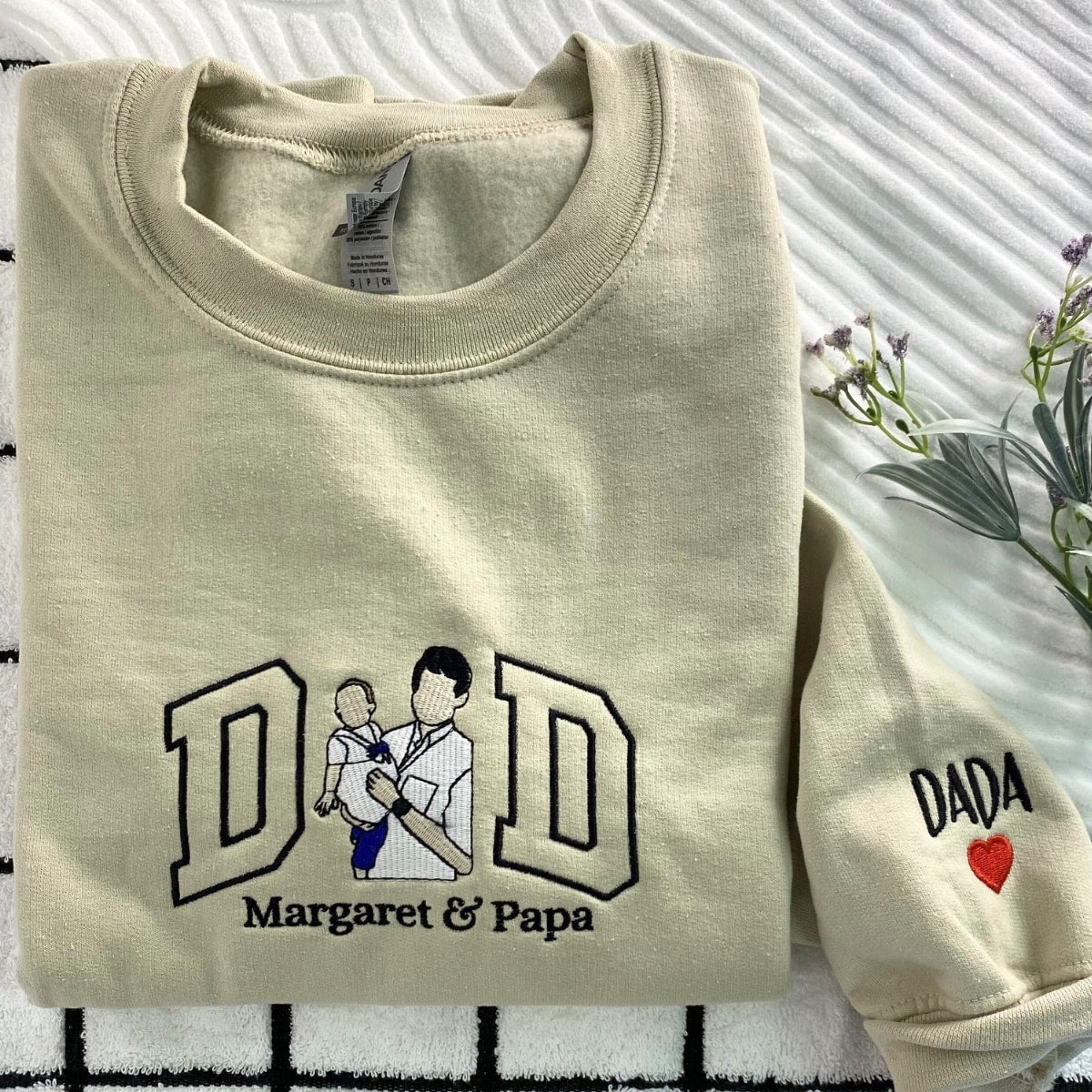 Personalized Gifts for Mom and Dad, Embroidered Photo Sweatshirt  Hoodie