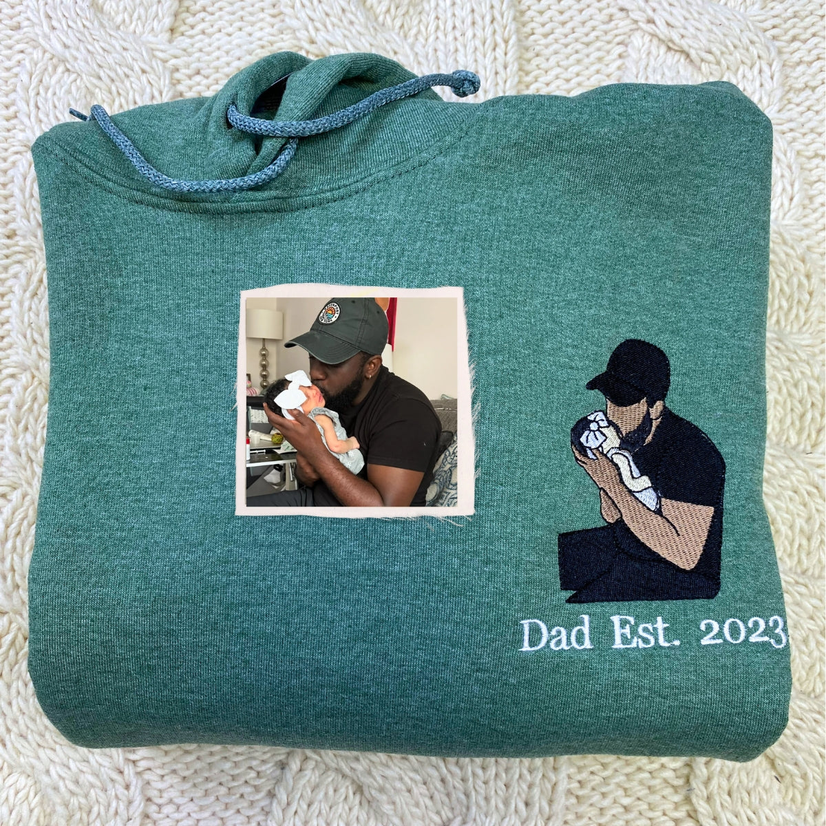 Personalized Gifts for Mom and Dad, Embroidered Photo Sweatshirt  Hoodie