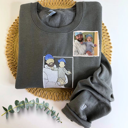 Personalized Gifts for Mom and Dad, Embroidered Photo Sweatshirt  Hoodie