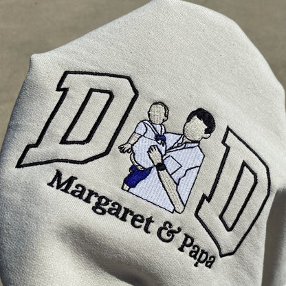 Personalized Gifts for Mom and Dad, Embroidered Photo Sweatshirt  Hoodie
