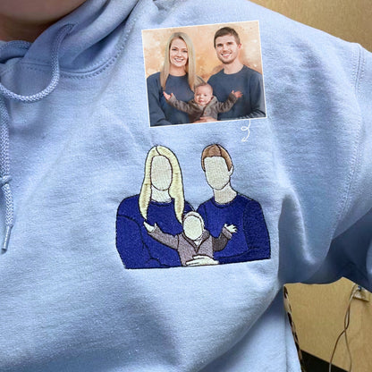 Personalized Mom Photo Sweatshirt or Hoodie - Embroidered