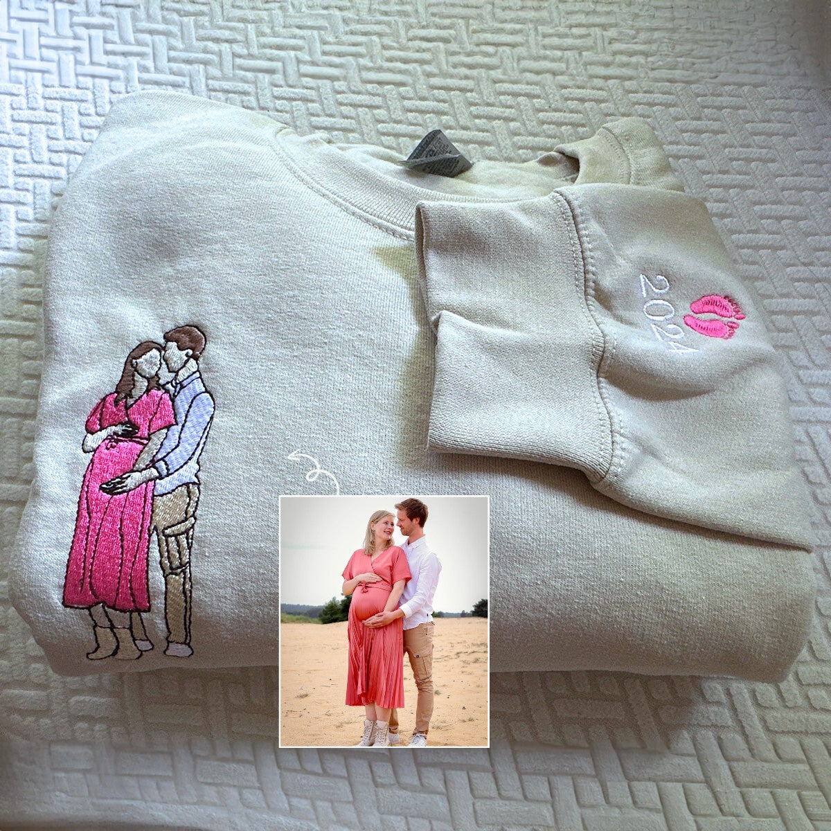 Personalized Mom Photo Sweatshirt or Hoodie - Embroidered