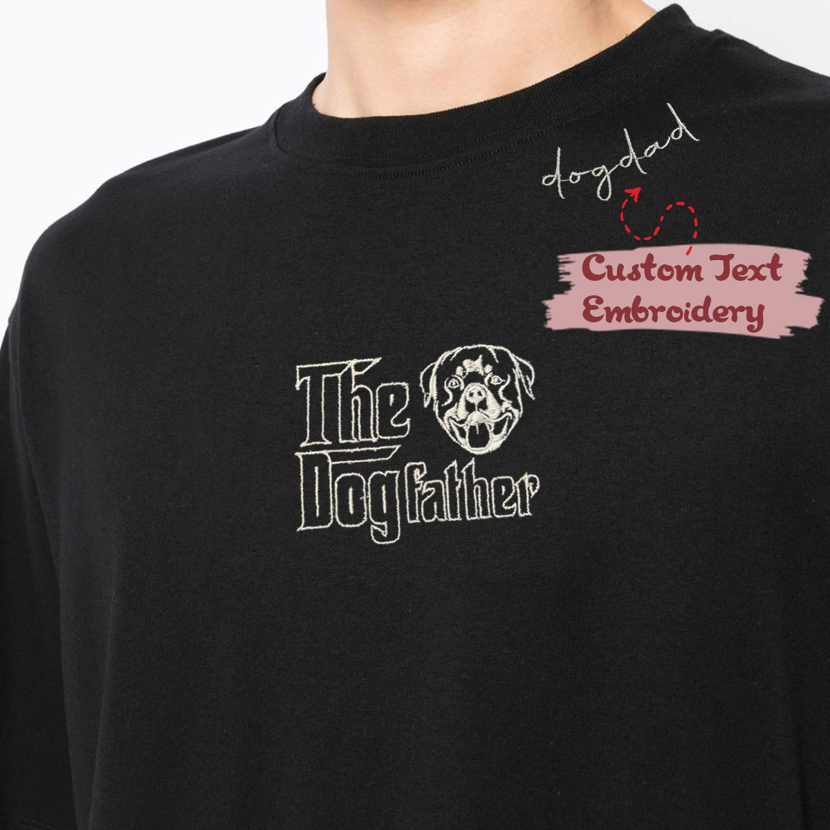 Geansaí Bróidnéireachta Cat Dubh nó Hoodie, Bronntanas Cat Dubh