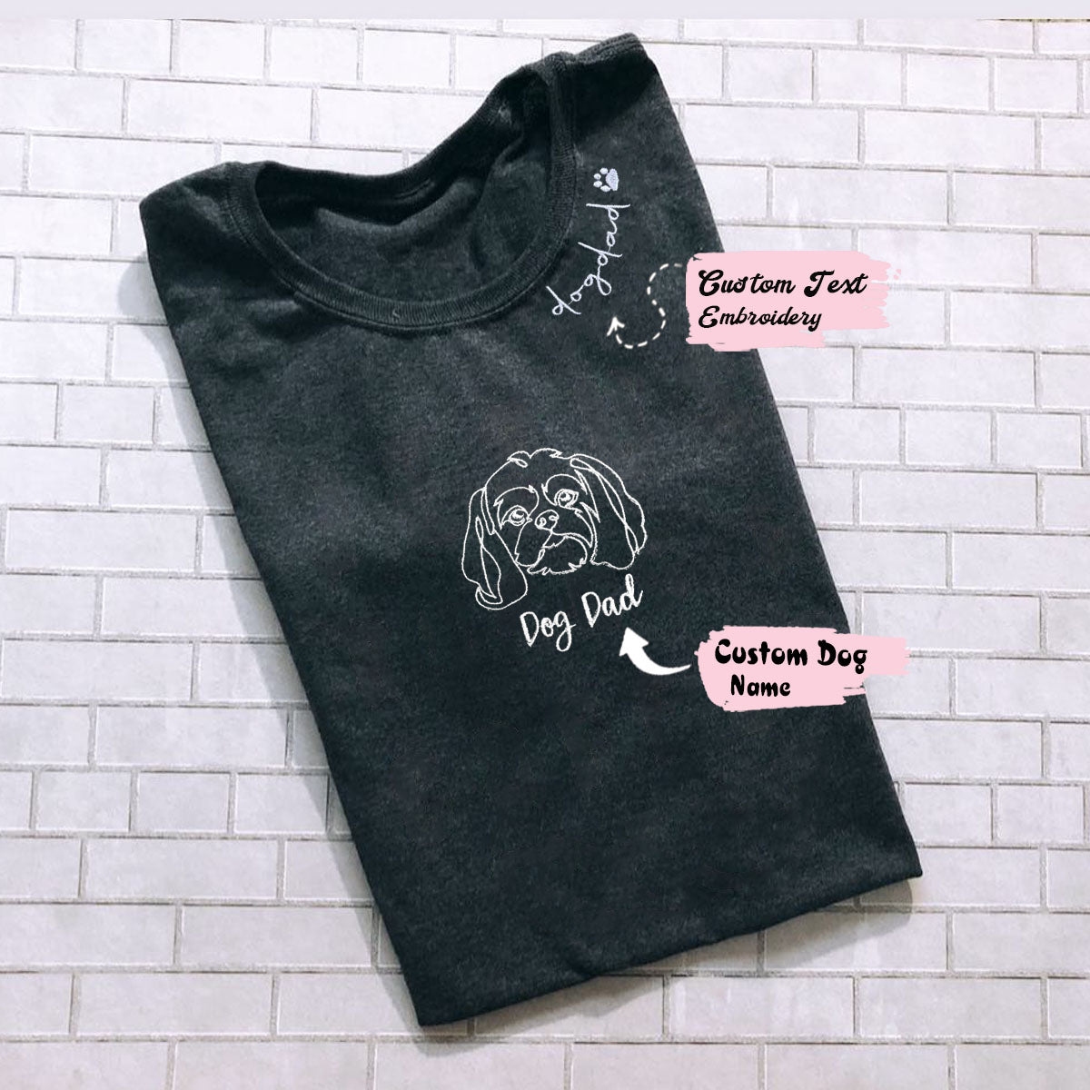 Geansaí Bróidnéireachta Cat Dubh nó Hoodie, Bronntanas Cat Dubh