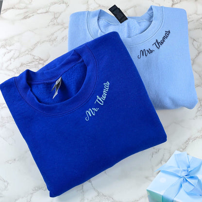 Personalized Unique Bridal Shower Gift for Coworker with Future MRS Sweatshirt Embroidered