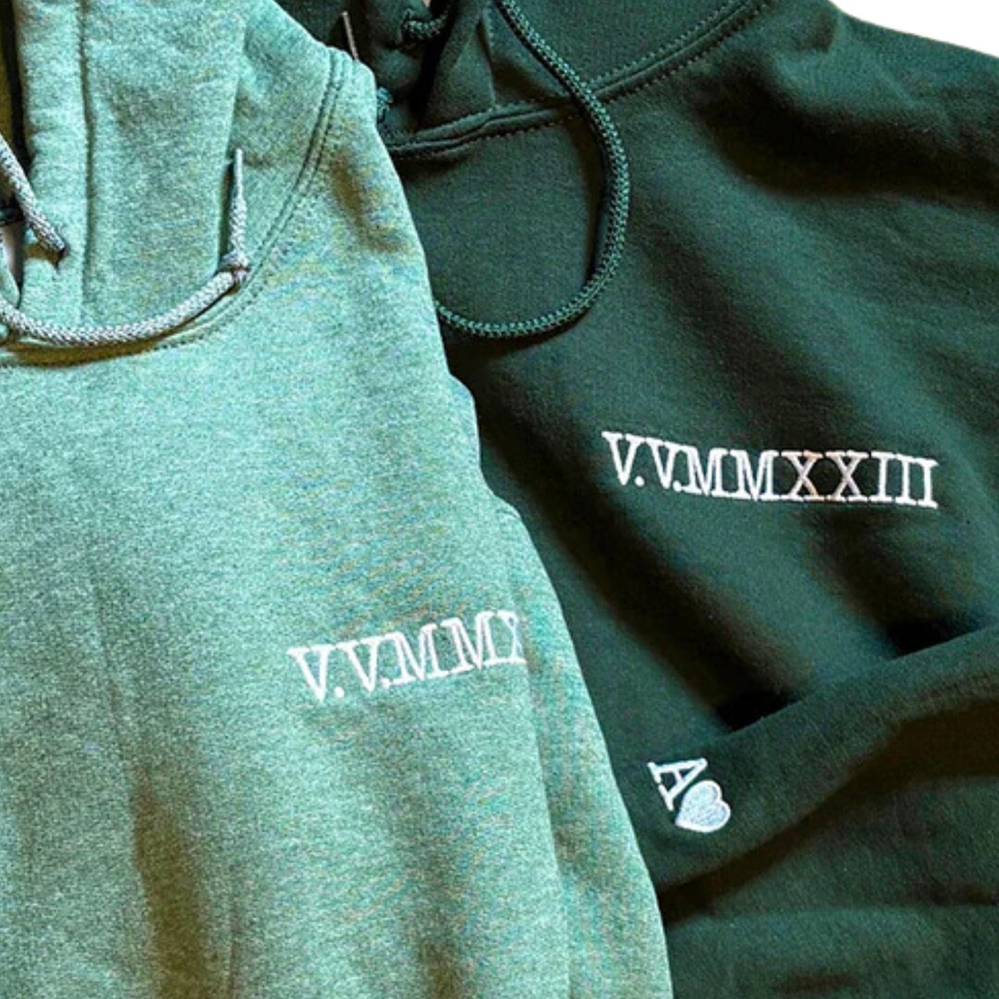 Personalized Unique Gift for Couple with Embroidered Roman Numerals Sweatshirt or Hoodie