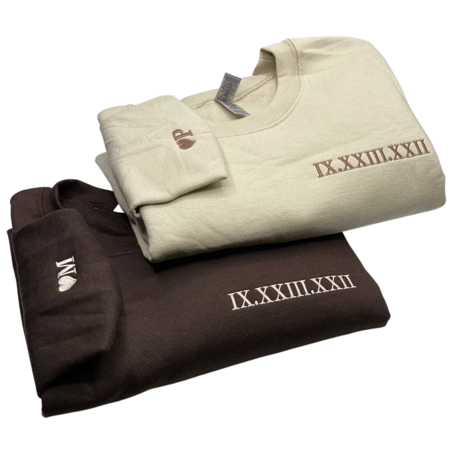 Personalized Unique Gift for Couple with Embroidered Roman Numerals Sweatshirt or Hoodie
