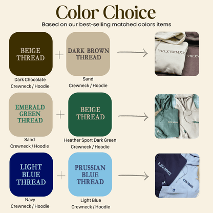 Personalized Wedding Anniversary Gift with Embroidered Roman Numerals Sweatshirt or Hoodie