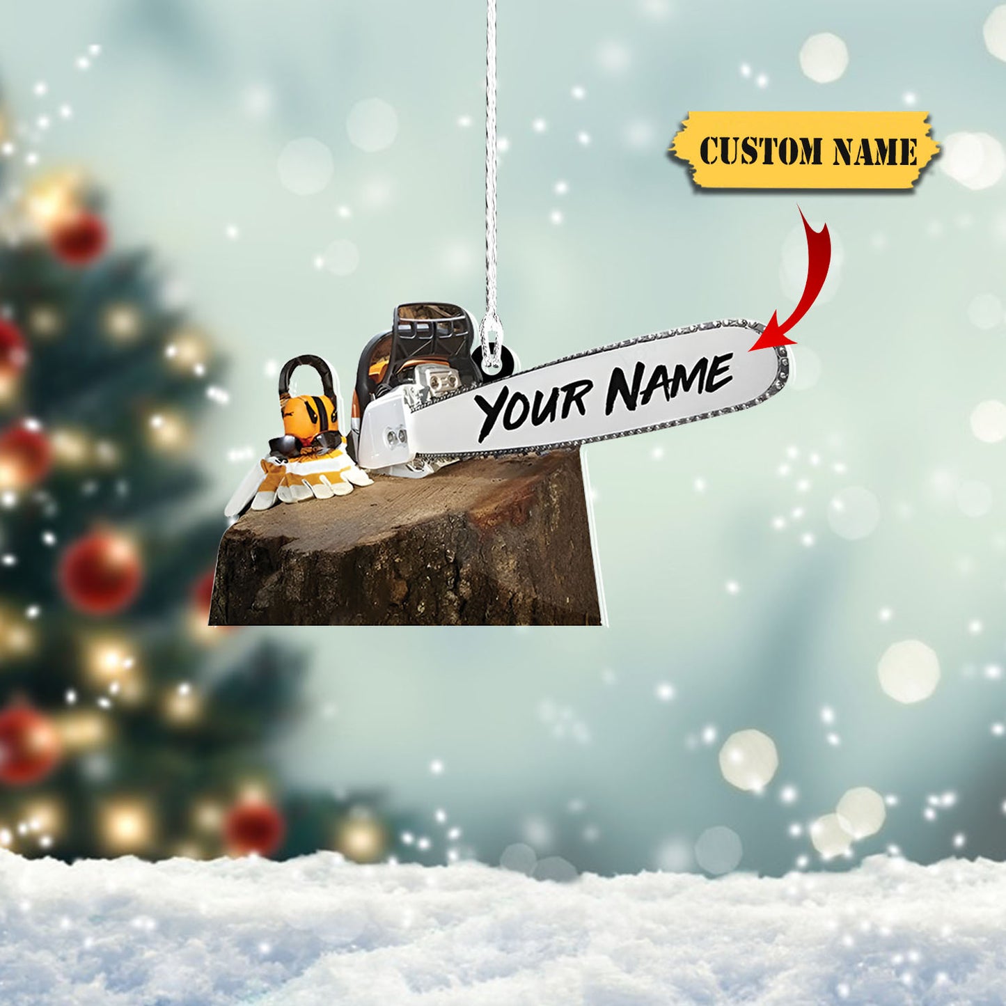 Ainm pearsanta Ornáide Arborist, bronntanas Nollag ornáid aicrileach múnlaithe saincheaptha