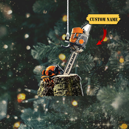 Ainm pearsanta Ornáid Arborist, bronntanas Nollag ornáid aicrileach múnlaithe saincheaptha, Bronntanas Ornáide