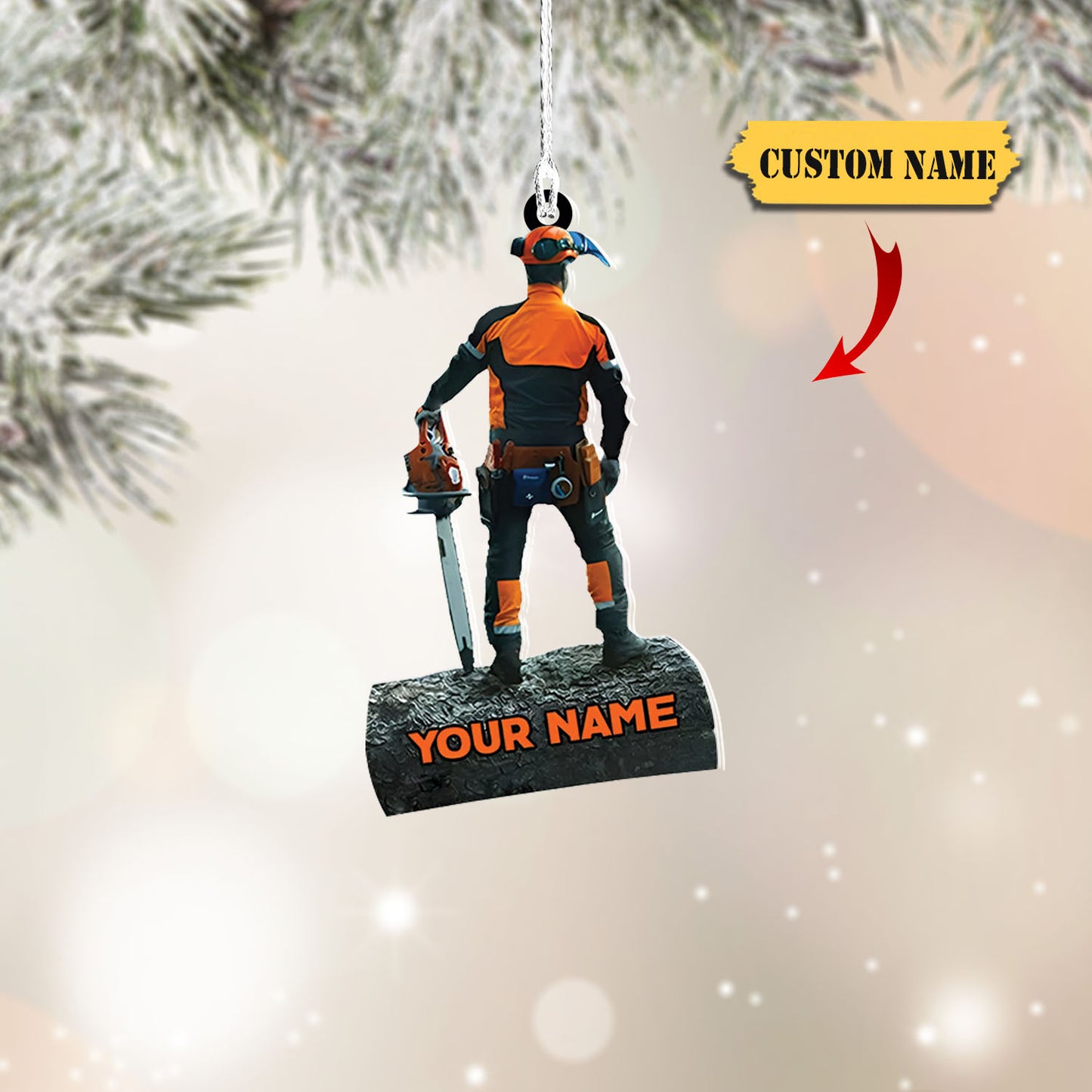 Personalized name Arborist ornament, Christmas gift custom shaped acrylic ornament, Ornament Decor