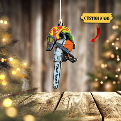 Ainm pearsanta Ornáid Arborist, bronntanas Nollag ornáid aicrileach múnlaithe saincheaptha, Ornáid Do Dhaid