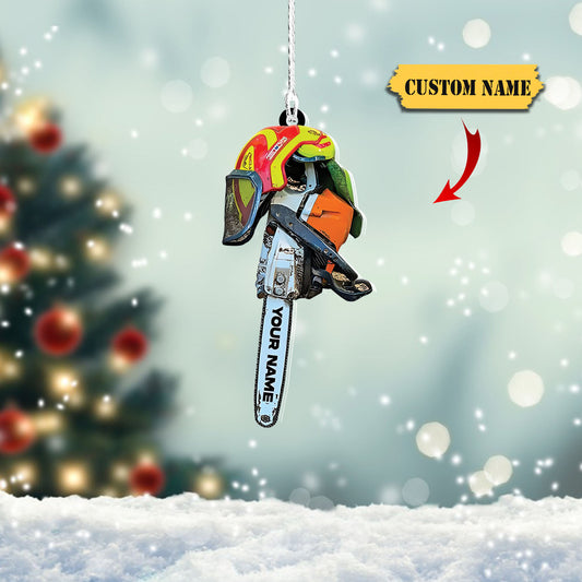 Ainm pearsanta Ornáid Arborist, bronntanas Nollag ornáid aicrileach múnlaithe saincheaptha, Ornáid Do Dhaid