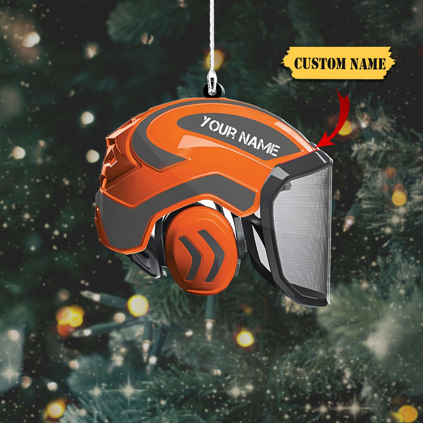 Ainm pearsanta Ornáid Arborist, bronntanas Nollag ornáid aicrileach múnlaithe saincheaptha, Ornáid Don Nollaig