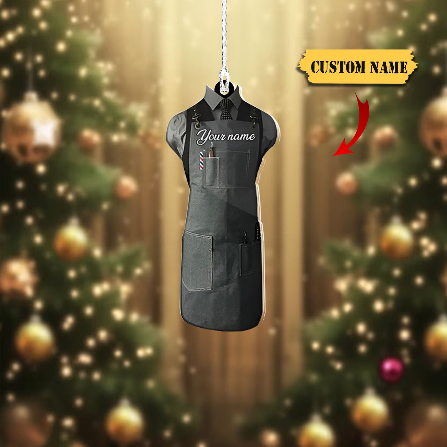 Ainm pearsantaithe Ornáid Bearbóir, ornáid aicrileach múnlaithe saincheaptha bronntanas Nollag, Ornáid Do Bronntanas