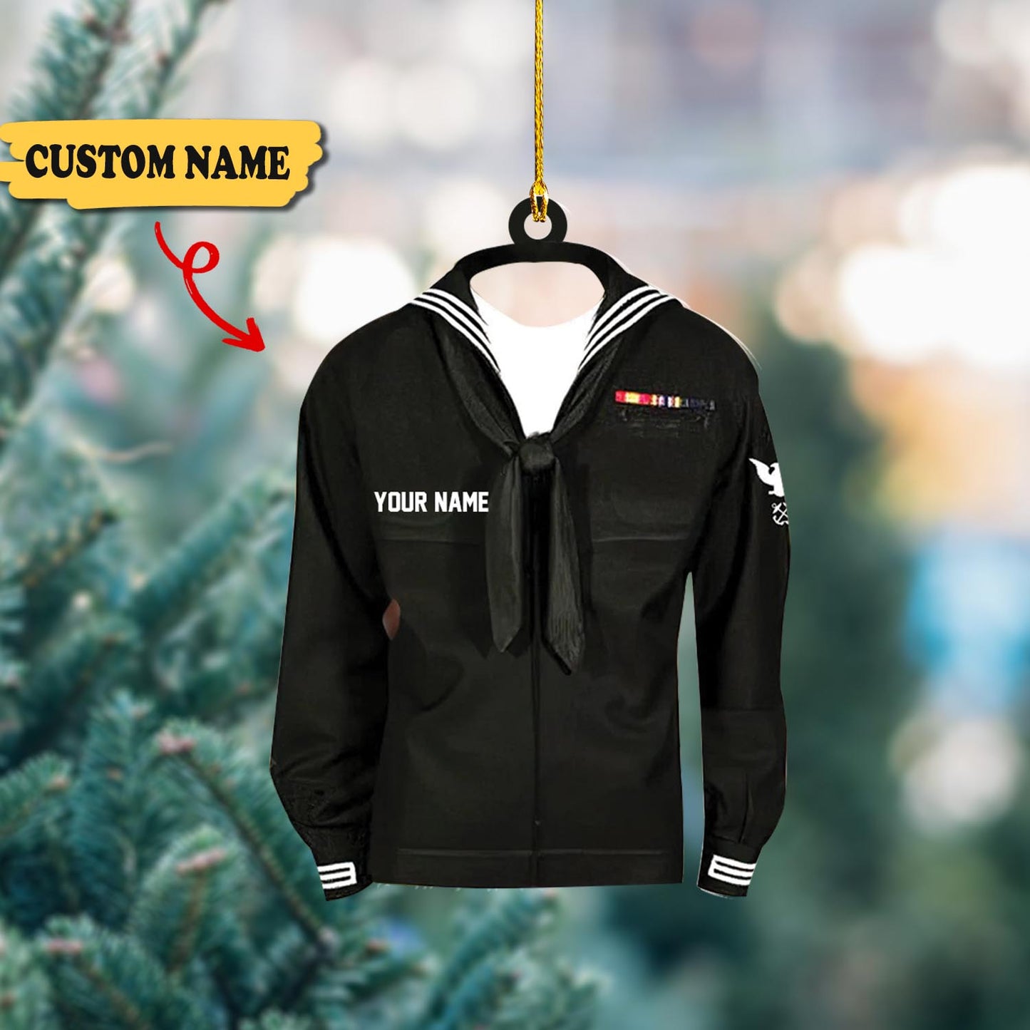 Ornáid mairnéalach ainm phearsantaithe, ornáid aicrileach múnlaithe saincheaptha bronntanas Nollag