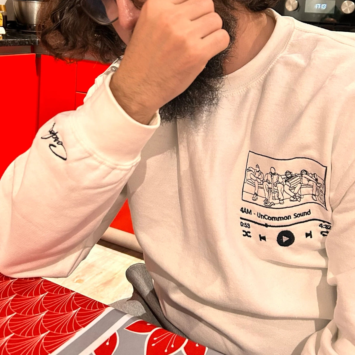 Photo Music Player Sweatshirt or Hoodie, Custom Embroidered Unique Gift Ideas For Couples