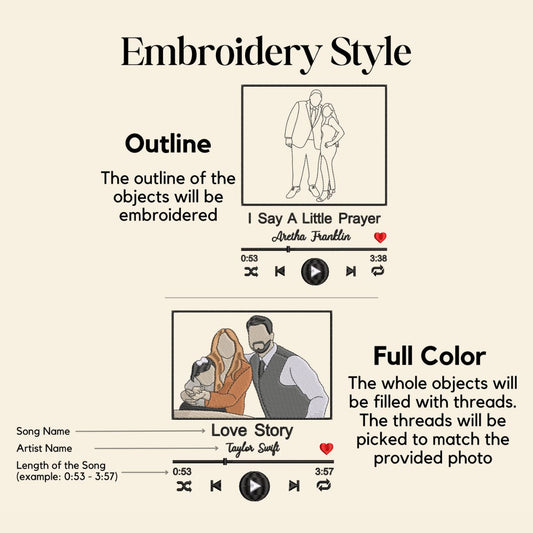 Photo Music Player Sweatshirt or Hoodie, Custom Embroidered Unique Gift Ideas For Couples