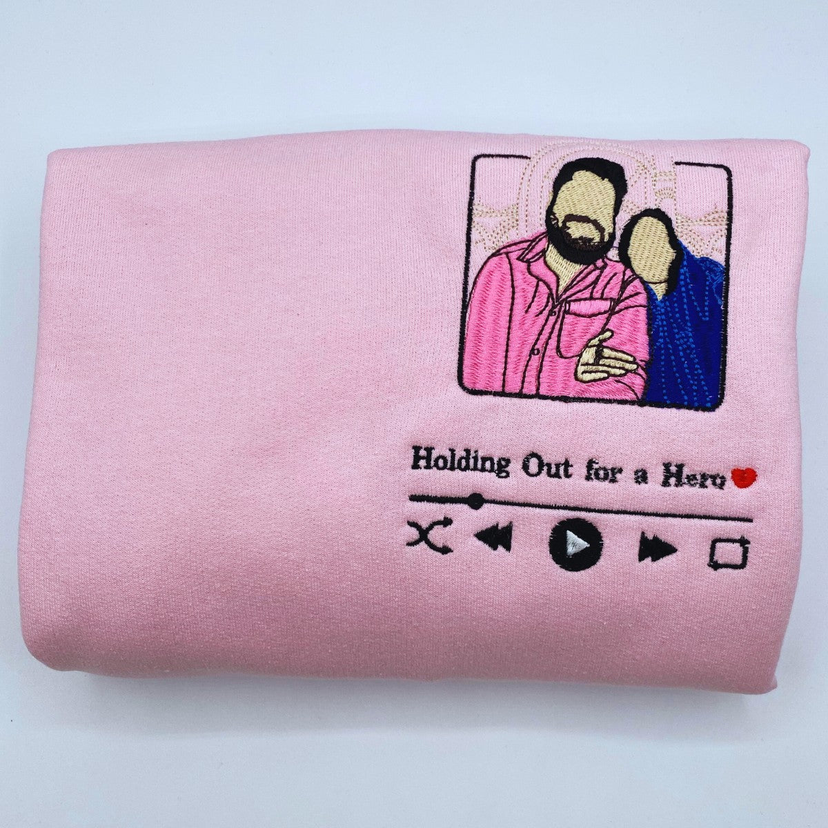 Photo Music Player Sweatshirt or Hoodie, Custom Embroidered Unique Gift Ideas For Couples