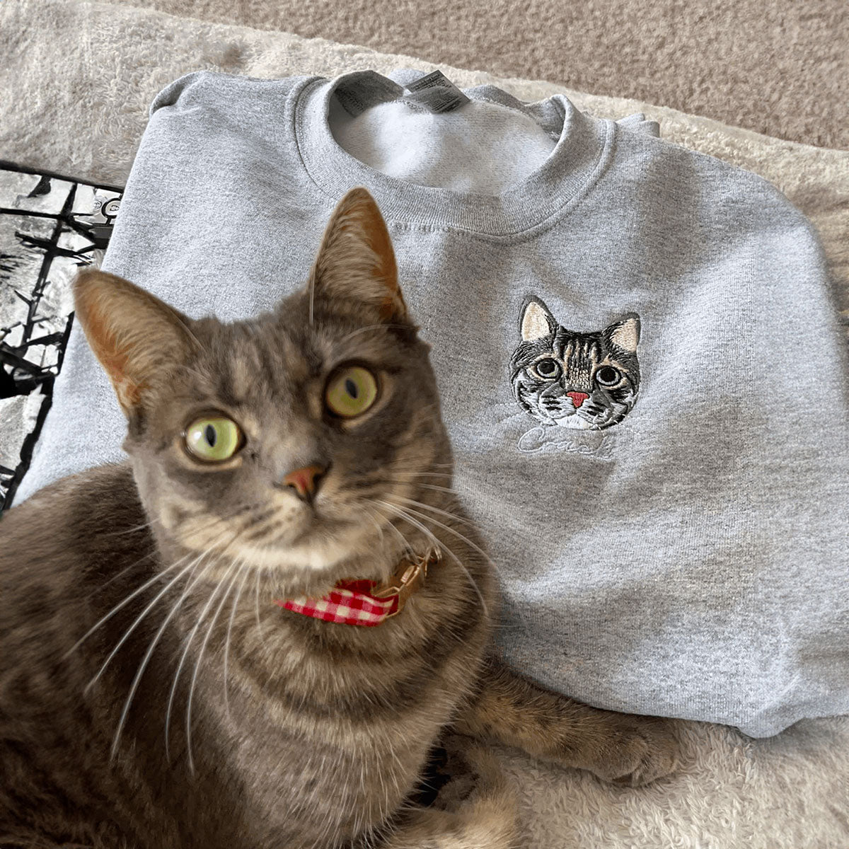 Pitbull Mom Sweatshirt or Hoodie, Custom Embroidered Gift from Photo Name