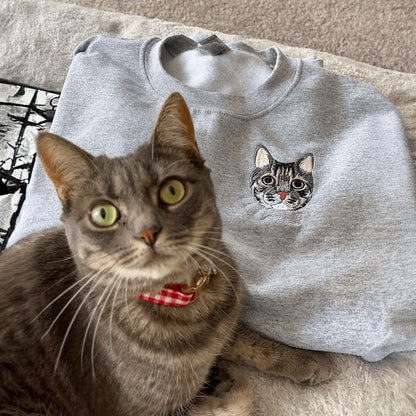 Pitbull Mom Sweatshirt or Hoodie, Custom Embroidered Gift from Photo Name