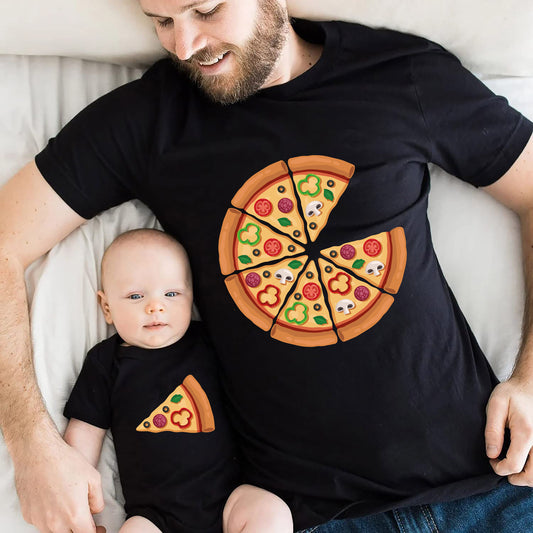 T-léine Píotsa Agus Slice, Teí Meaitseála Daidí Agus Leanbh, Feisteas Meaitseála Lá an Athar, Bronntanas Cith Leanbh, Léine Pizza, Culaith Leanbh, Mise Agus Léine