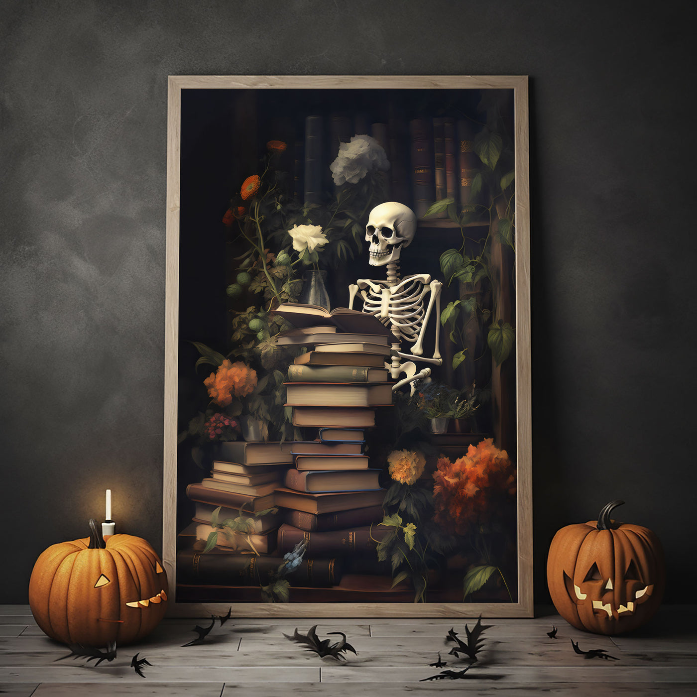 Illustration The Skull Poster, Vintage Skull Draw, Halloween