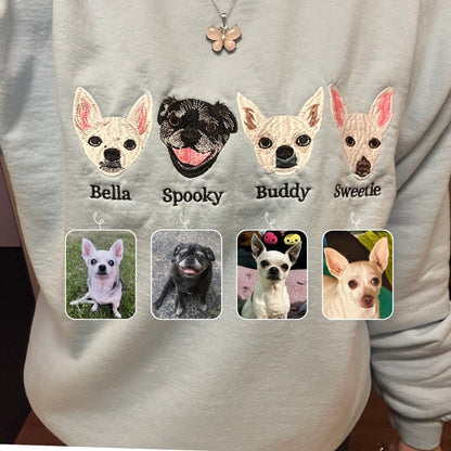 Pug Sweatshirt or Hoodie, Custom Embroidered Gift with Picture Name